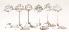 Six Silver Musical Stand Place Card Holders