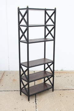 Pair of Mid-Century Modern Architectural X-Form Bookcases or Étagères