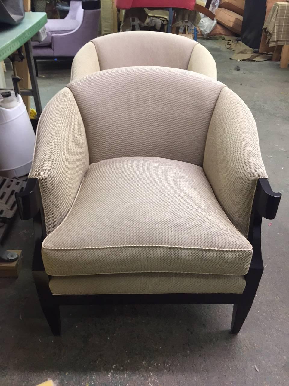 Pair of Baker occasional chairs from the 1940s 2