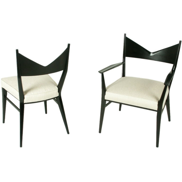 Set of Six Paul McCobb for Calvin Dining Chairs with V Backs