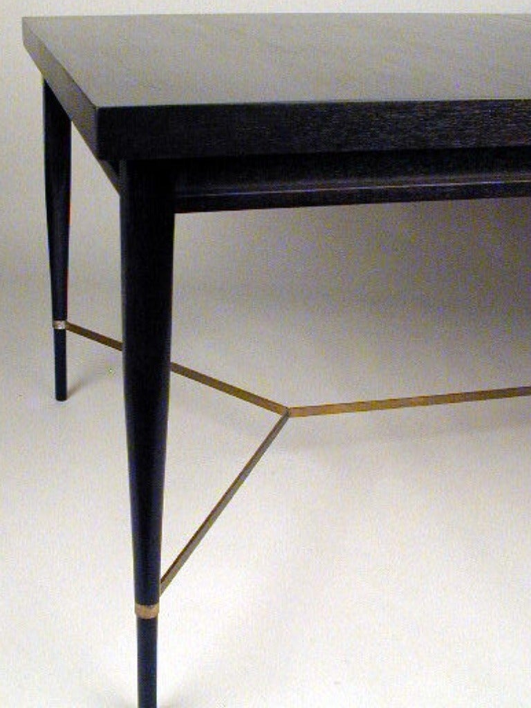 American Paul McCobb for Calvin Dining Table with Brass X Cross Support  Pick your Finish