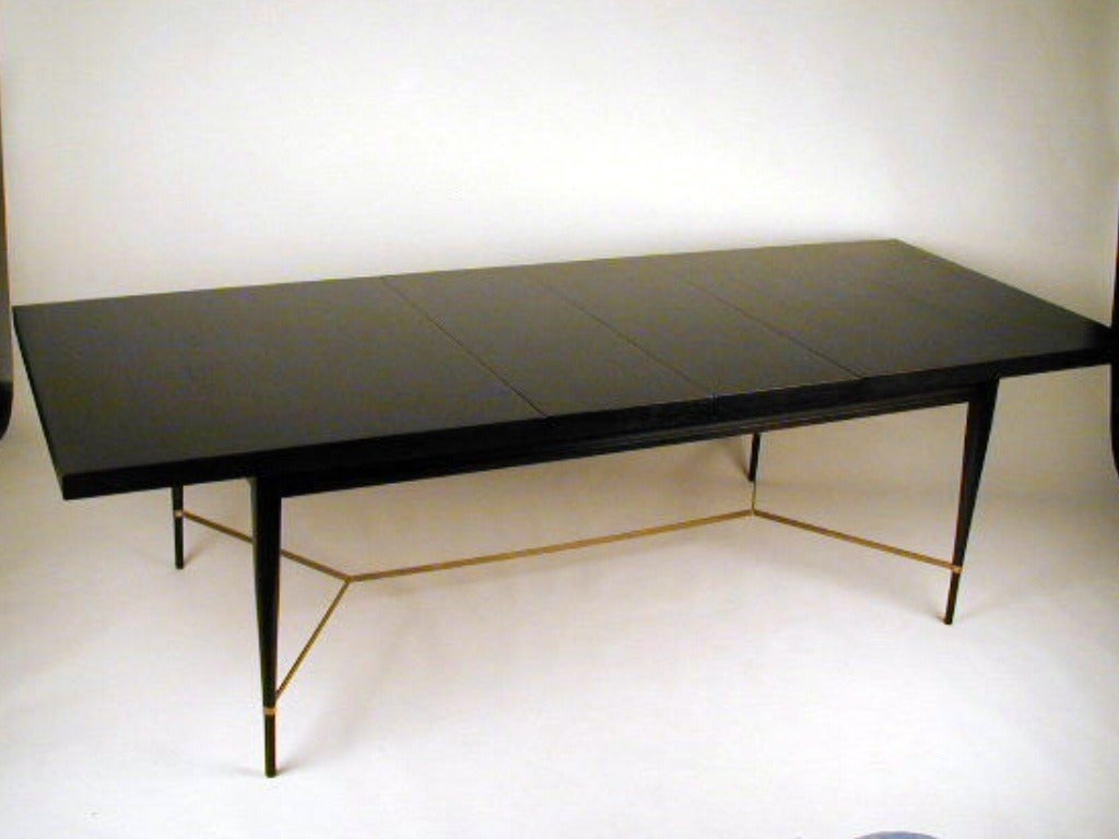 Paul McCobb for Calvin Dining Table with Brass X Cross Support  Pick your Finish In Good Condition In St. Louis, MO