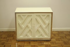 Pair of Hollywood Regency Chinese Chippendale Style Lacquered Cabinets