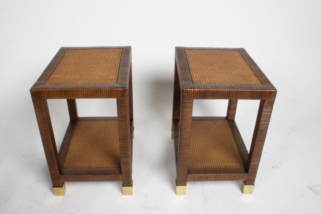 American Billy Ballwin for Bieleky Bros. Rattan/Cane Nesting Tables