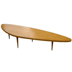 Harvey Probber Mid-Century Modern Biomorphic Surfboard Cocktail Coffee Table