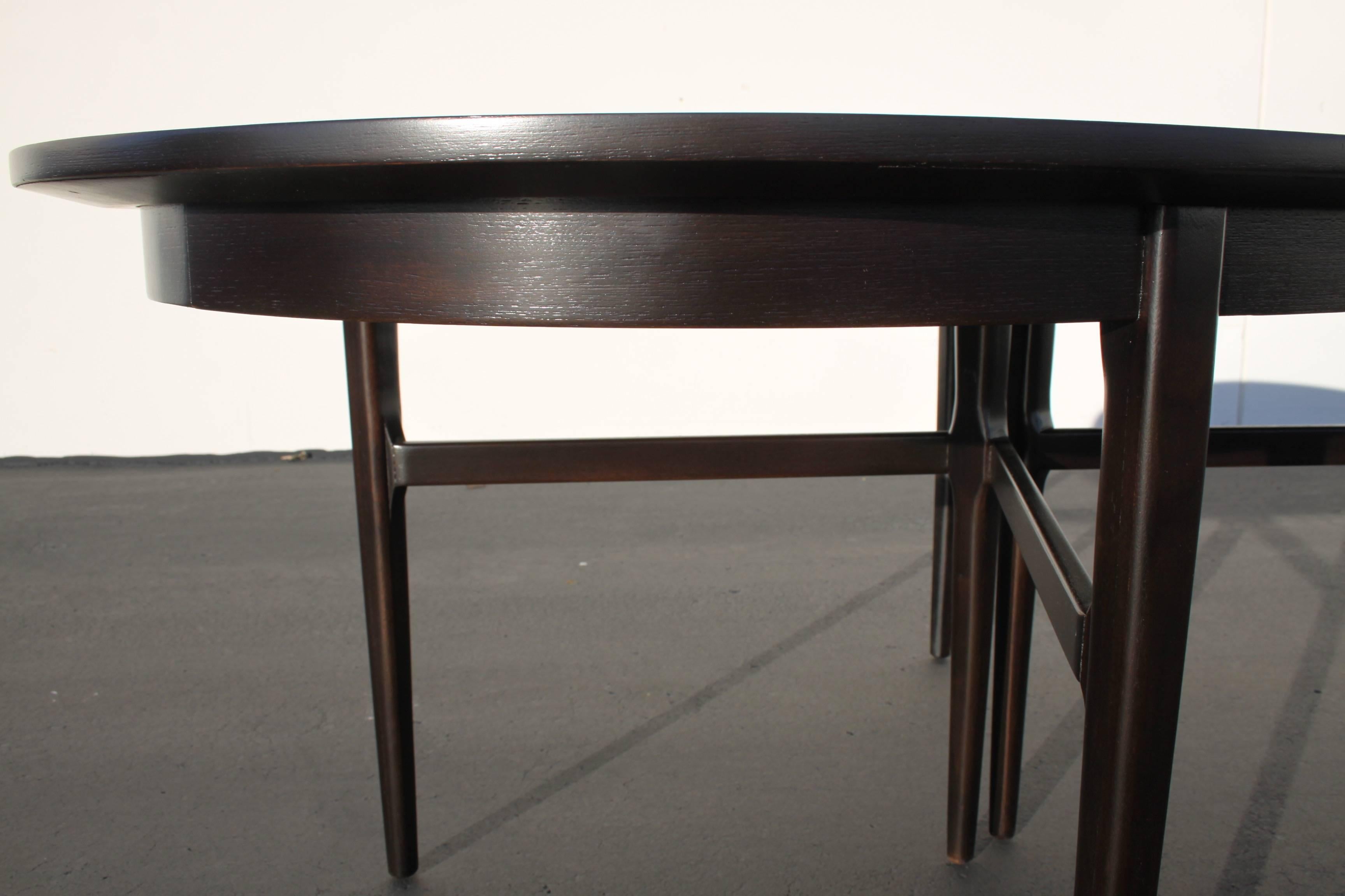 Mid-Century Modern Danish Modern Style Rom Weber Oval Mid-Century Dining Table in Dark Espresso 