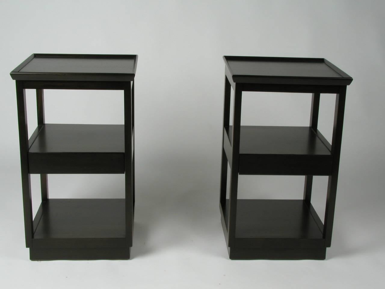 Mid-20th Century Pair of Edward Wormley for Drexel Precedent Collection End Tables with Drawer