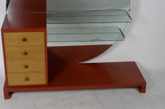 C. G. Kimerly for Widdicomb 1940s Dramatic Art Deco Large Round Mirror Vanity