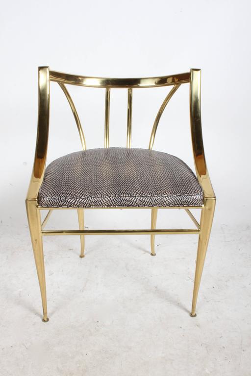 Italian Brass Side or Desk Chair at 1stDibs