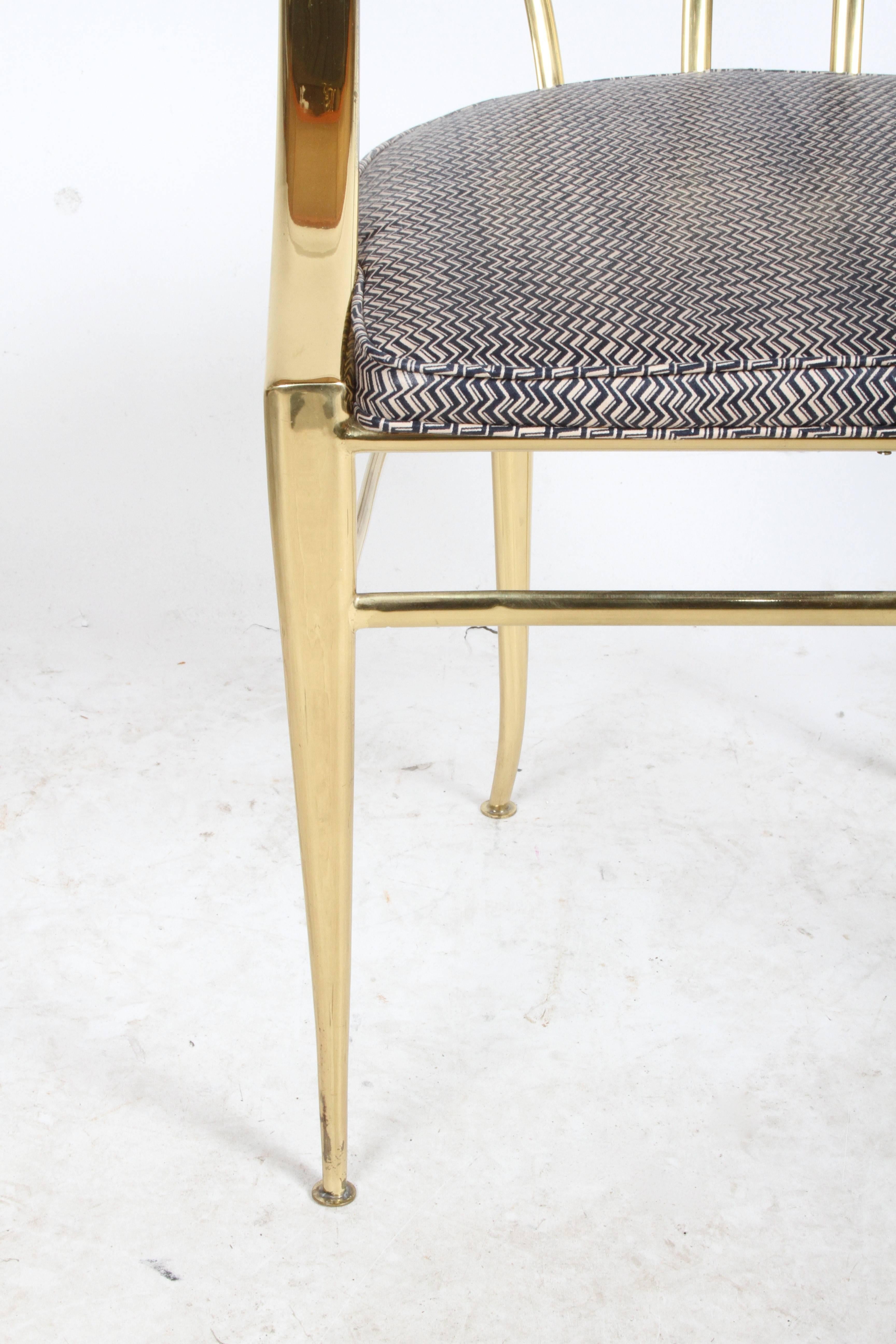 Italian Brass Side or Desk Chair  4