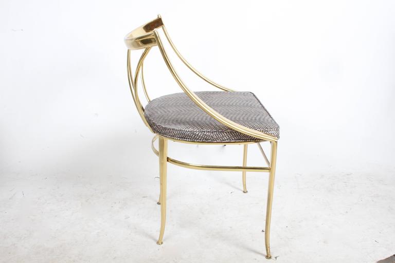 Italian Brass Side or Desk Chair at 1stDibs