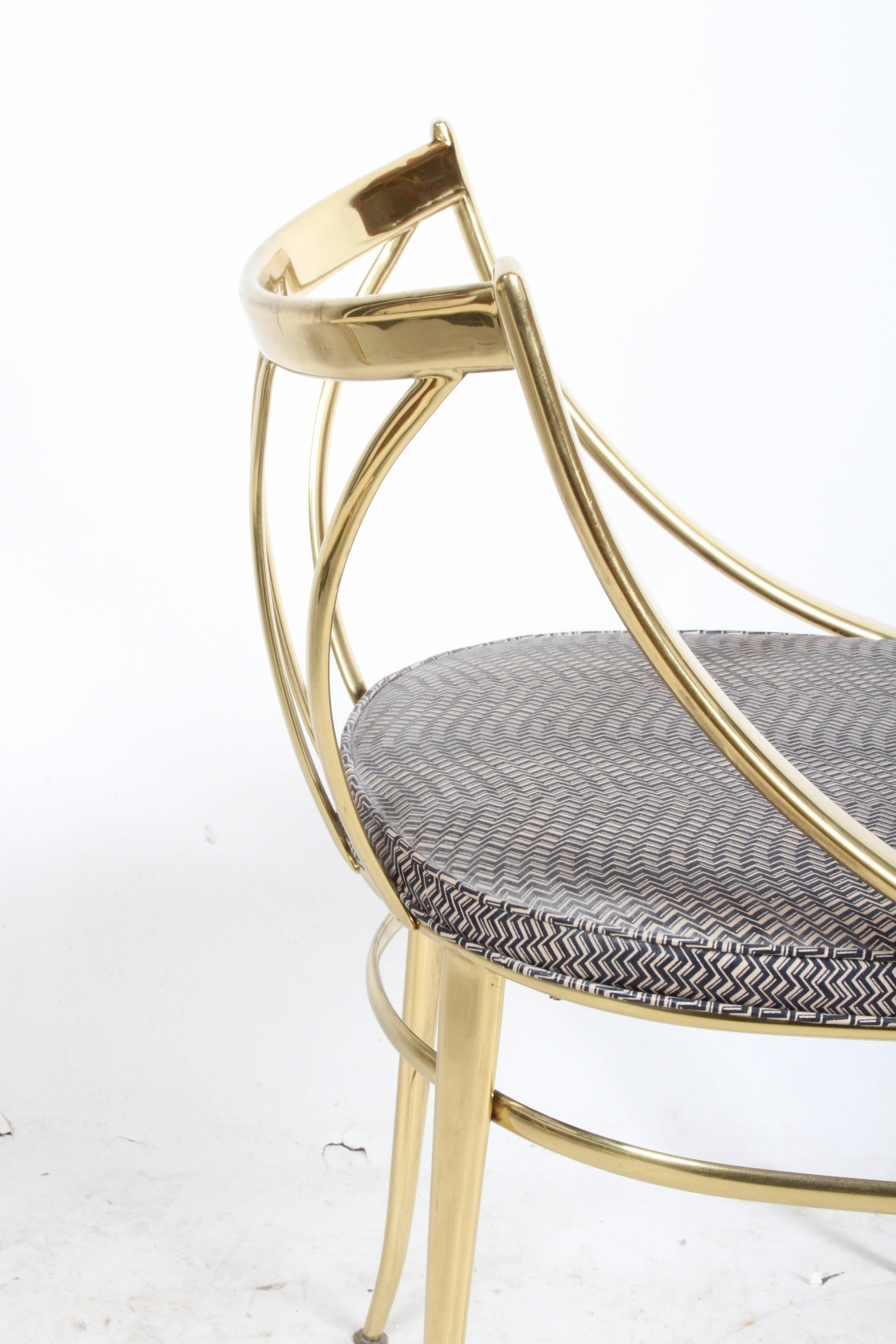 Italian Brass Side or Desk Chair  1