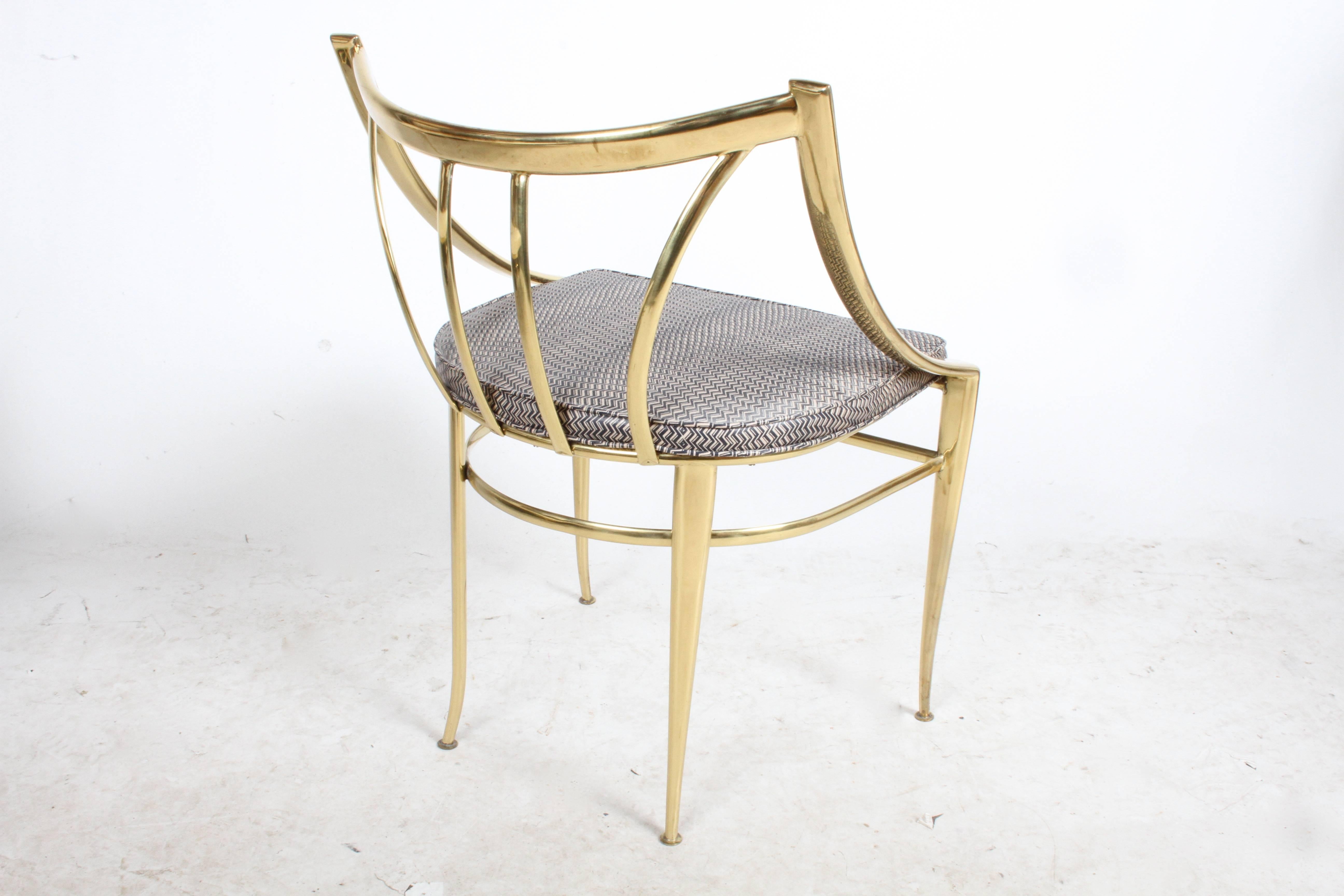 Mid-20th Century Italian Brass Side or Desk Chair 