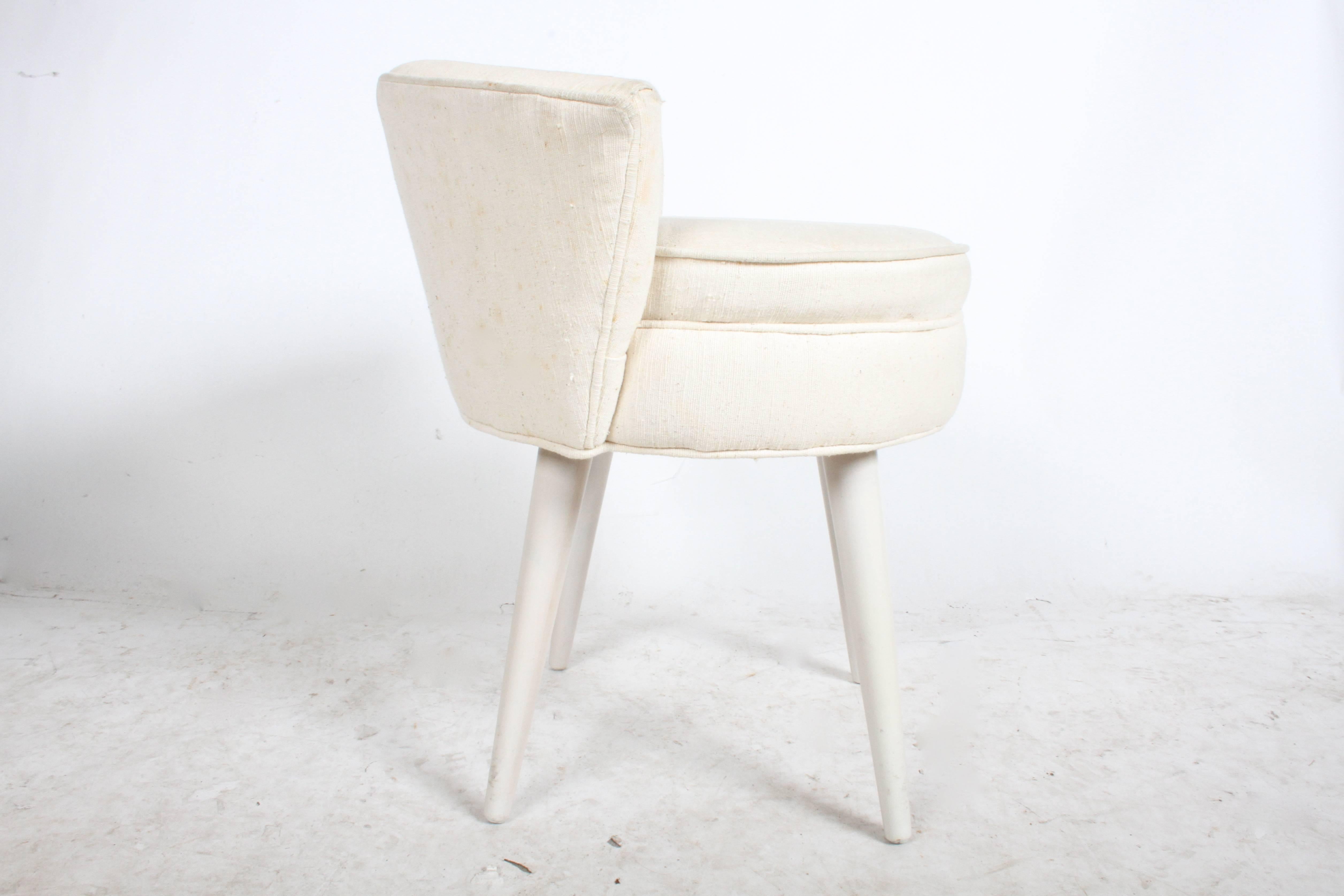 Mid-Century Modern Paul Frankl for Johnson Furniture Co. Swivel Vanity Stool