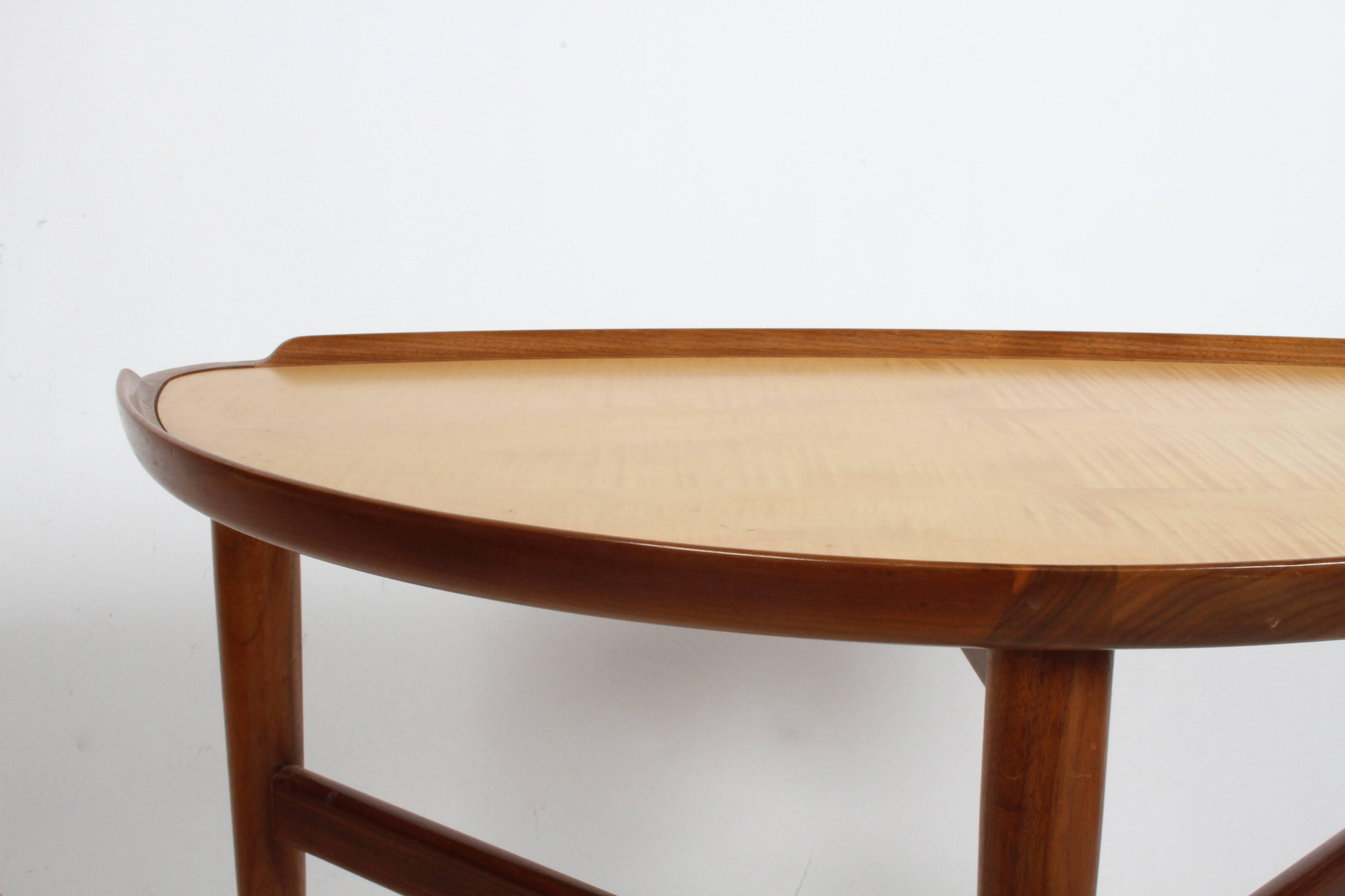 Mid-Century Modern Finn Juhl Danish Modern Design for Baker Furniture Side Table in Walnut