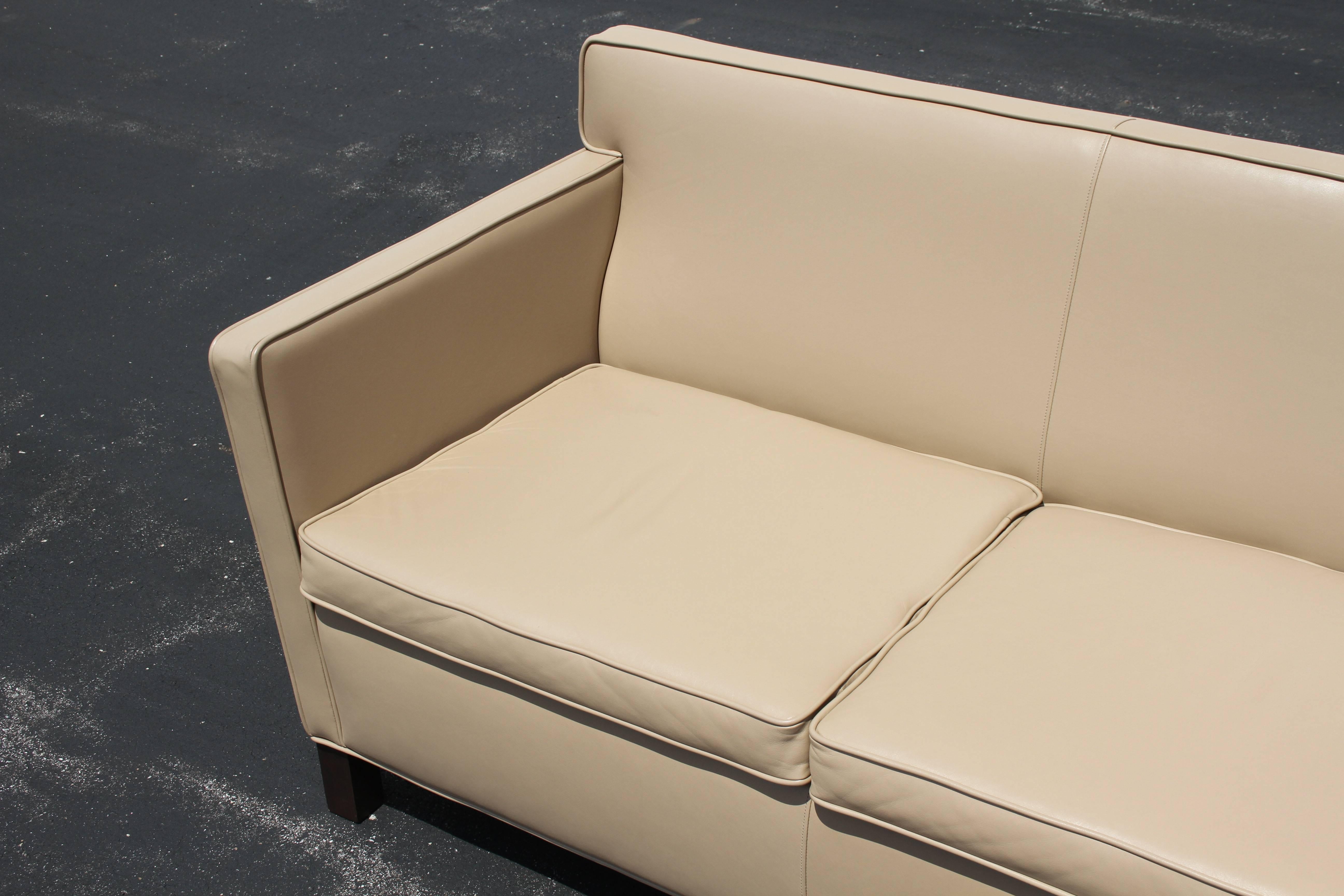 Ludwig Mies Van Der Rohe Krefeld Leather Settee Sofa for Knoll at
