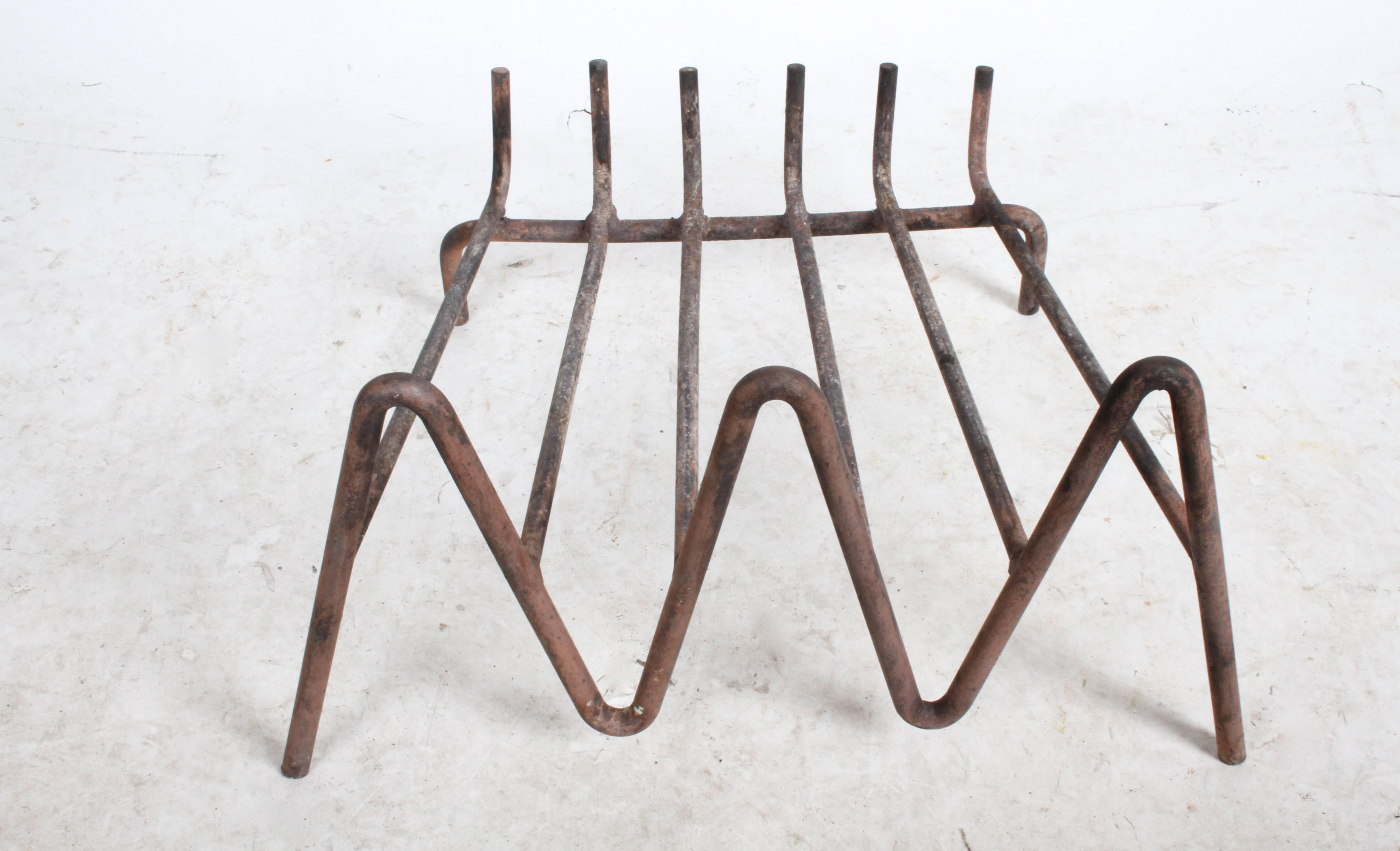 Mid-20th Century Jean Royère Style Fire Dog with Log Holder, circa 1950s