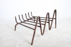 Jean Royère Style Fire Dog with Log Holder, circa 1950s