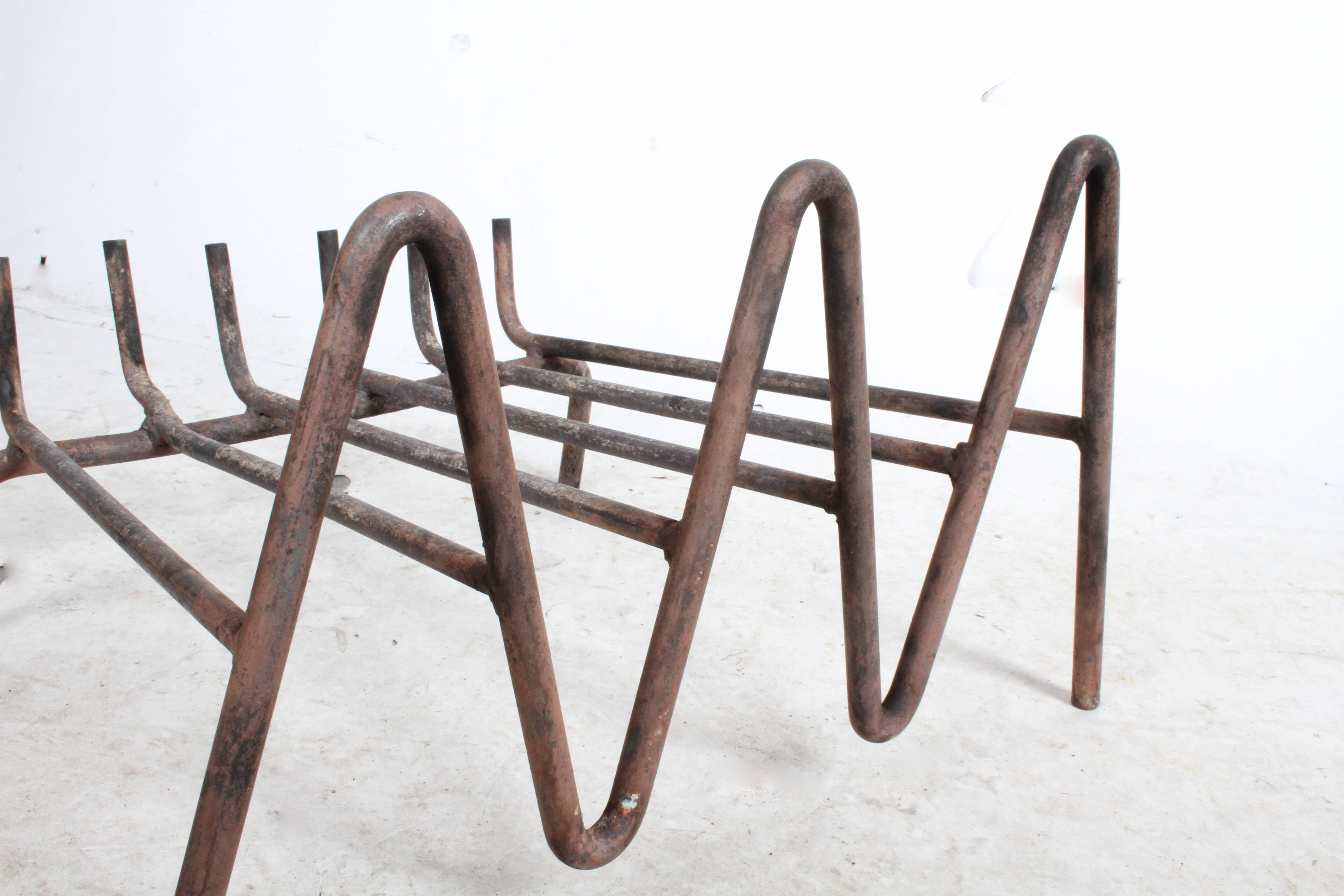 Jean Royère Style Fire Dog with Log Holder, circa 1950s 1