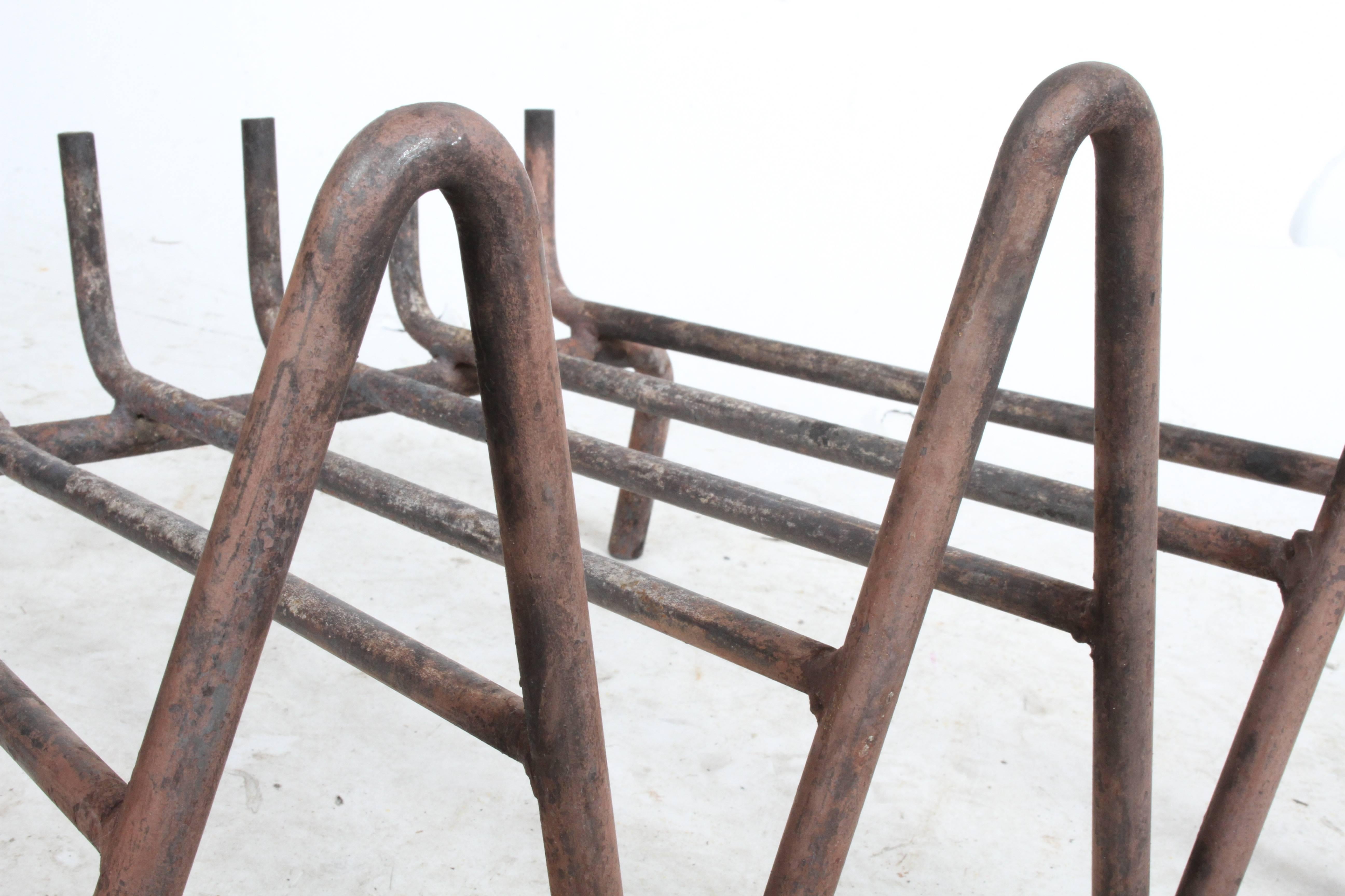 American Jean Royère Style Fire Dog with Log Holder, circa 1950s