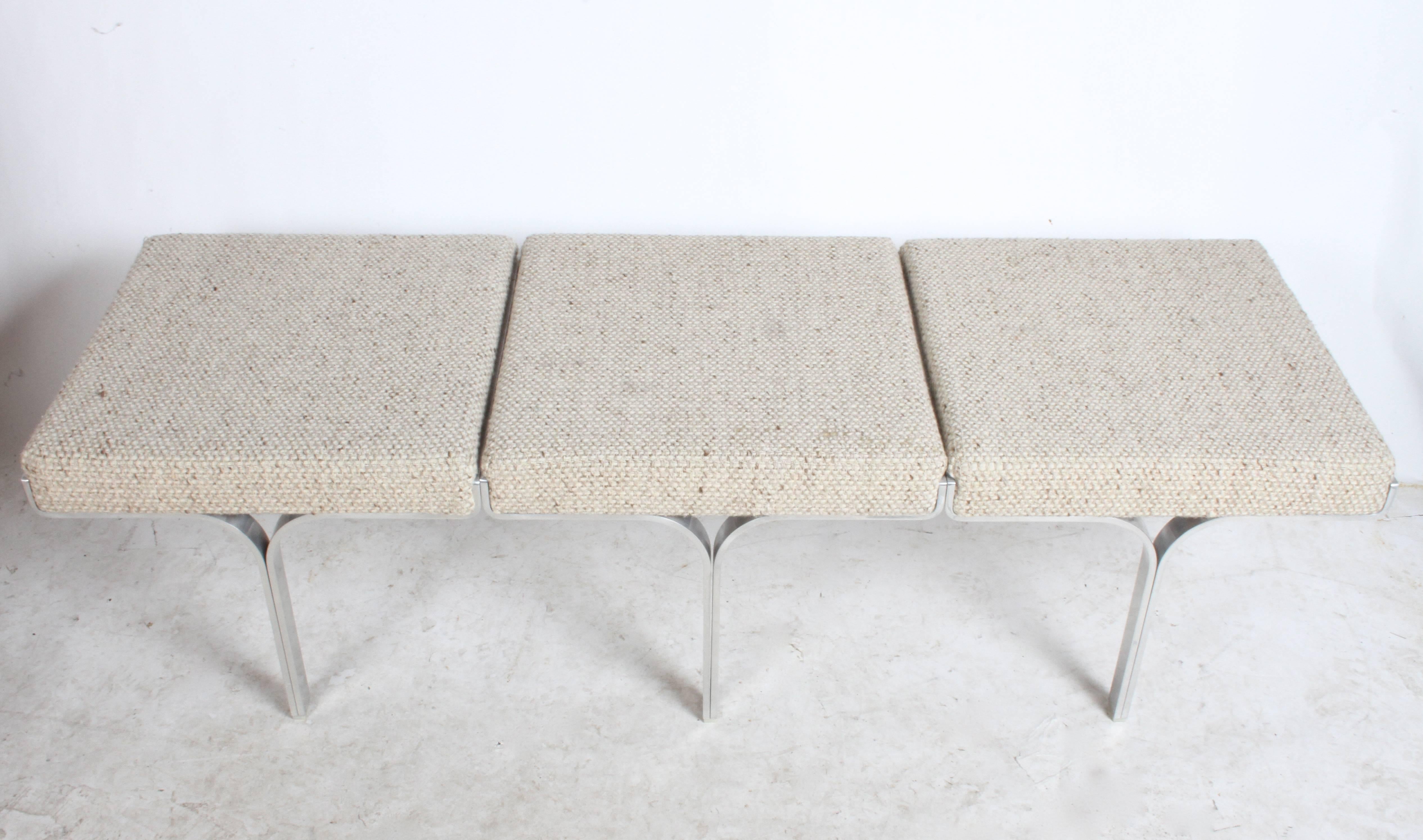 Mid-Century Modern John Behringer Model 656 Link Triple Aluminum Bench, 1961, MoMA