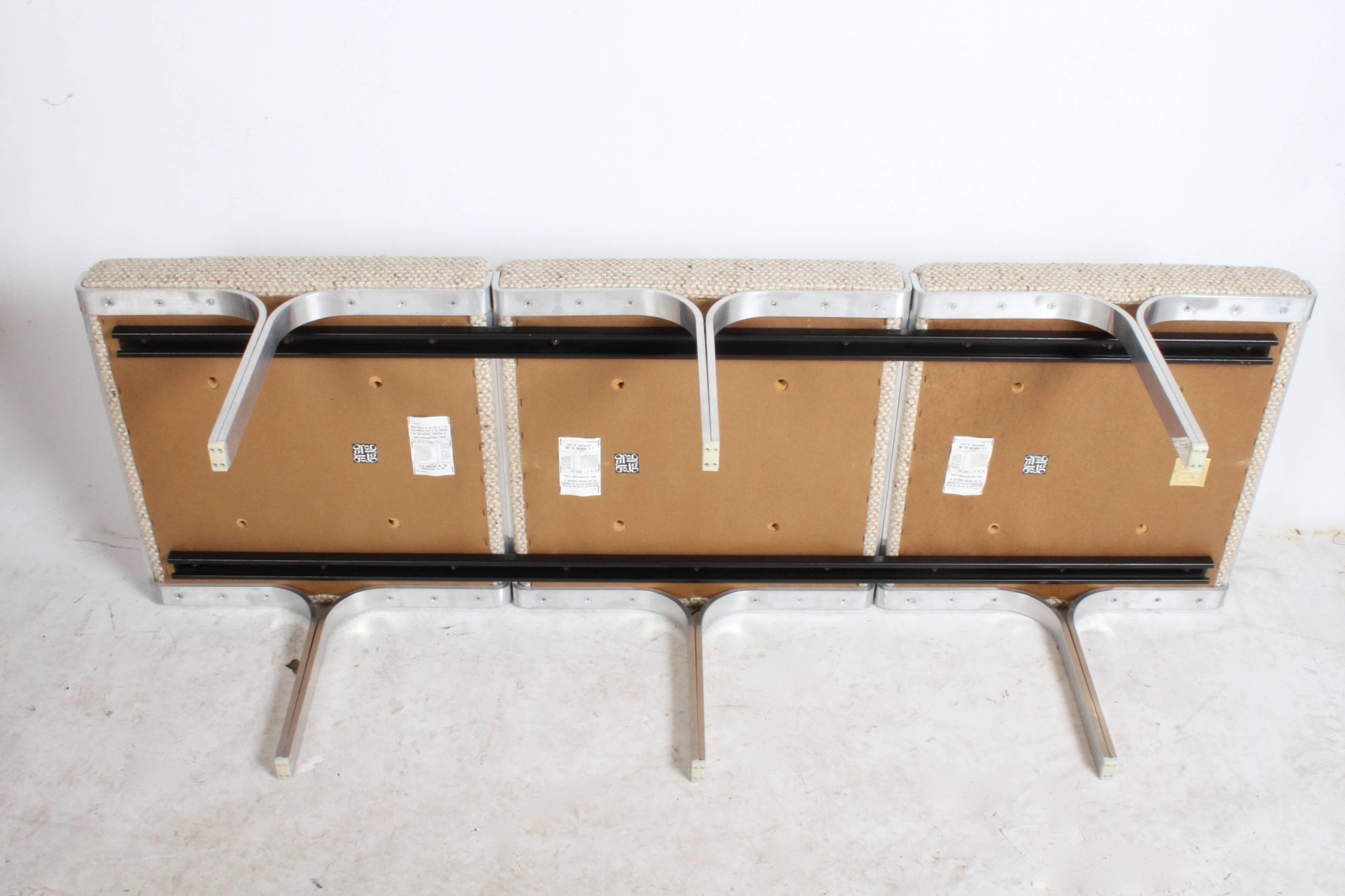 Mid-20th Century John Behringer Model 656 Link Triple Aluminum Bench, 1961, MoMA