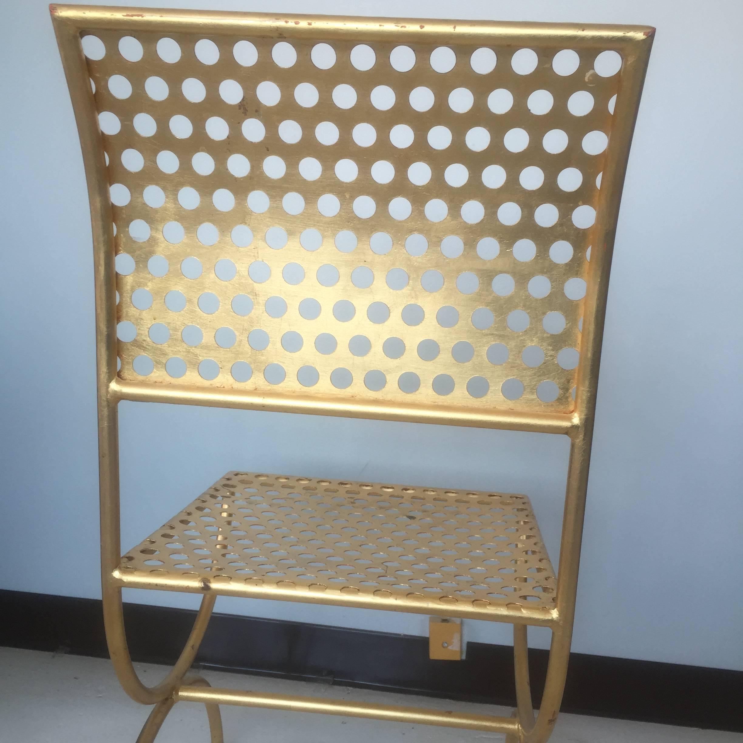 Tony Duquette Gilt Iron Palmer Chair In Good Condition For Sale In St. Louis, MO