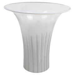 1960s Italian Cenedese Murano Chantarelle Opaline Glass Table Top Torchiere Lamp