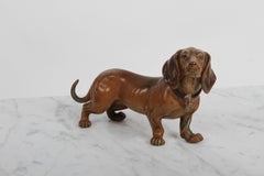 Early 20th-Century Austrian Cold-Painted Bronze Miniature Dachshund Dog