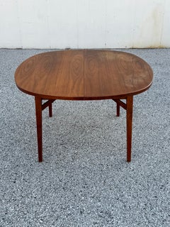 Jens Risom Mid-Century Walnut Extension Dining Table w/ 3 Leaves (Refinishing)