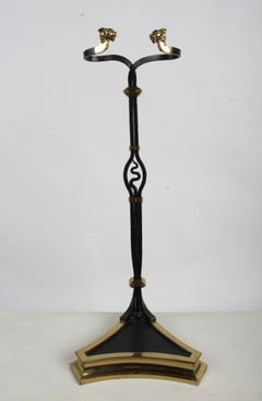 Neoclassical Bronze Satyr Fireplace Tool Set w/ Trident, Gargoyles & Serpent