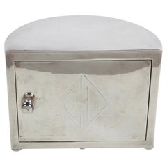 Boîte distributrice de cigarettes pivotante rare, de style Art déco, en métal argenté, de la marque Mark Cross London