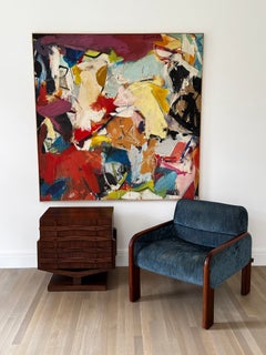 Par de sillones de descanso de nogal atribuidos a Lou Hodges, estilo modernista californiano