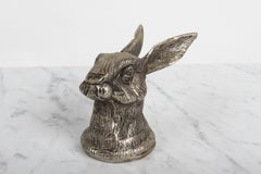 Vintage 1970s Gucci Silver Plated Hare Rabbit Head Bottle Opener - Stamped Italy