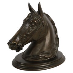 Austrian Bronze Equestrian Horse Head Hinged Desktop Valet Box Sculpture c. 1900
