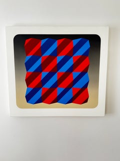 Marko Spalatin, 1970er Jahre, großes Op-Art-Gemälde im Hard-Edge-Stil, Öl auf Leinwand, „Section I“