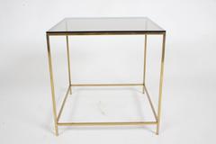 Mid-Century Modern Brass & Bronze Glass Side Table, circa 1970s