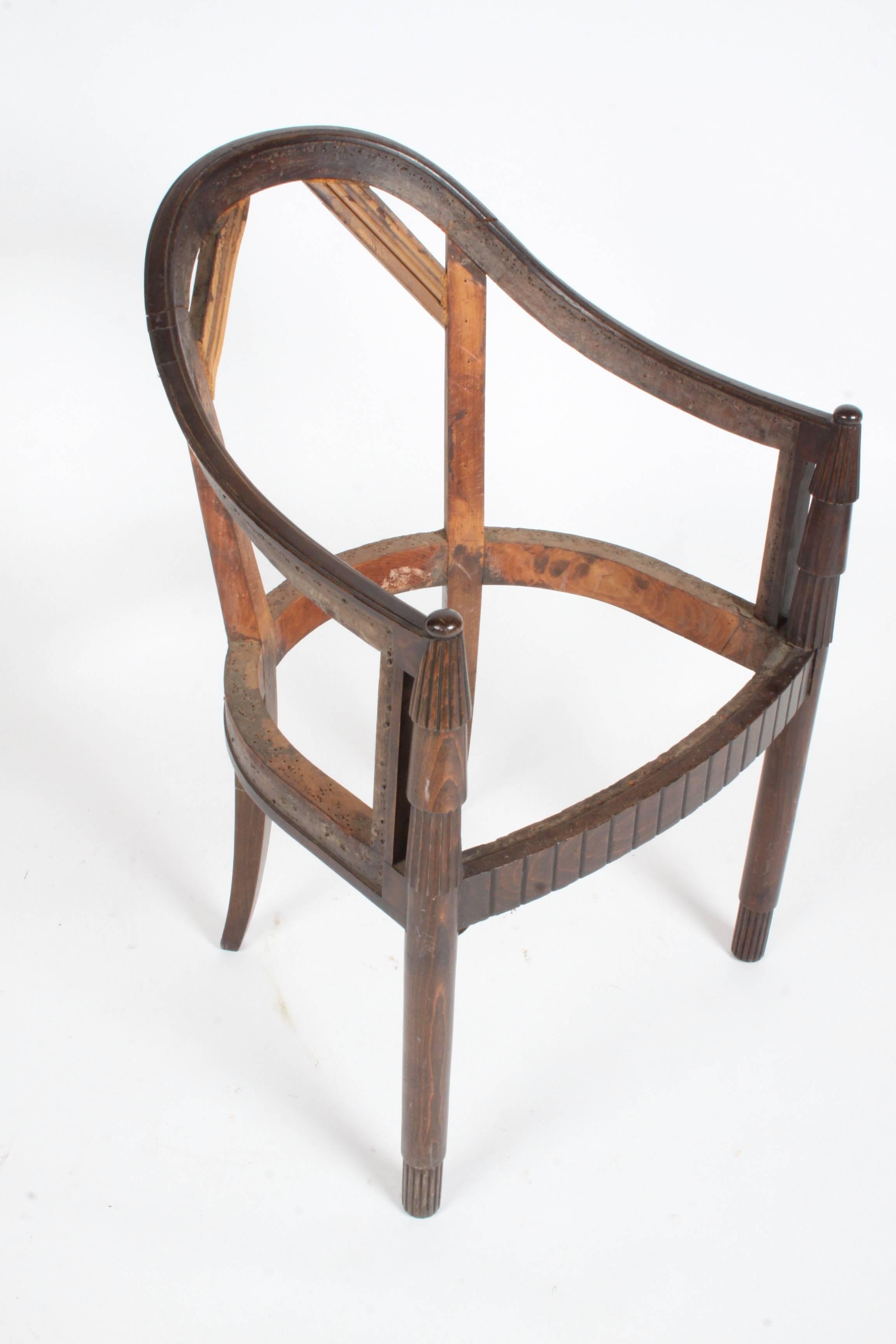Very nice French Art Deco armchair frame, ready for your upholstery.