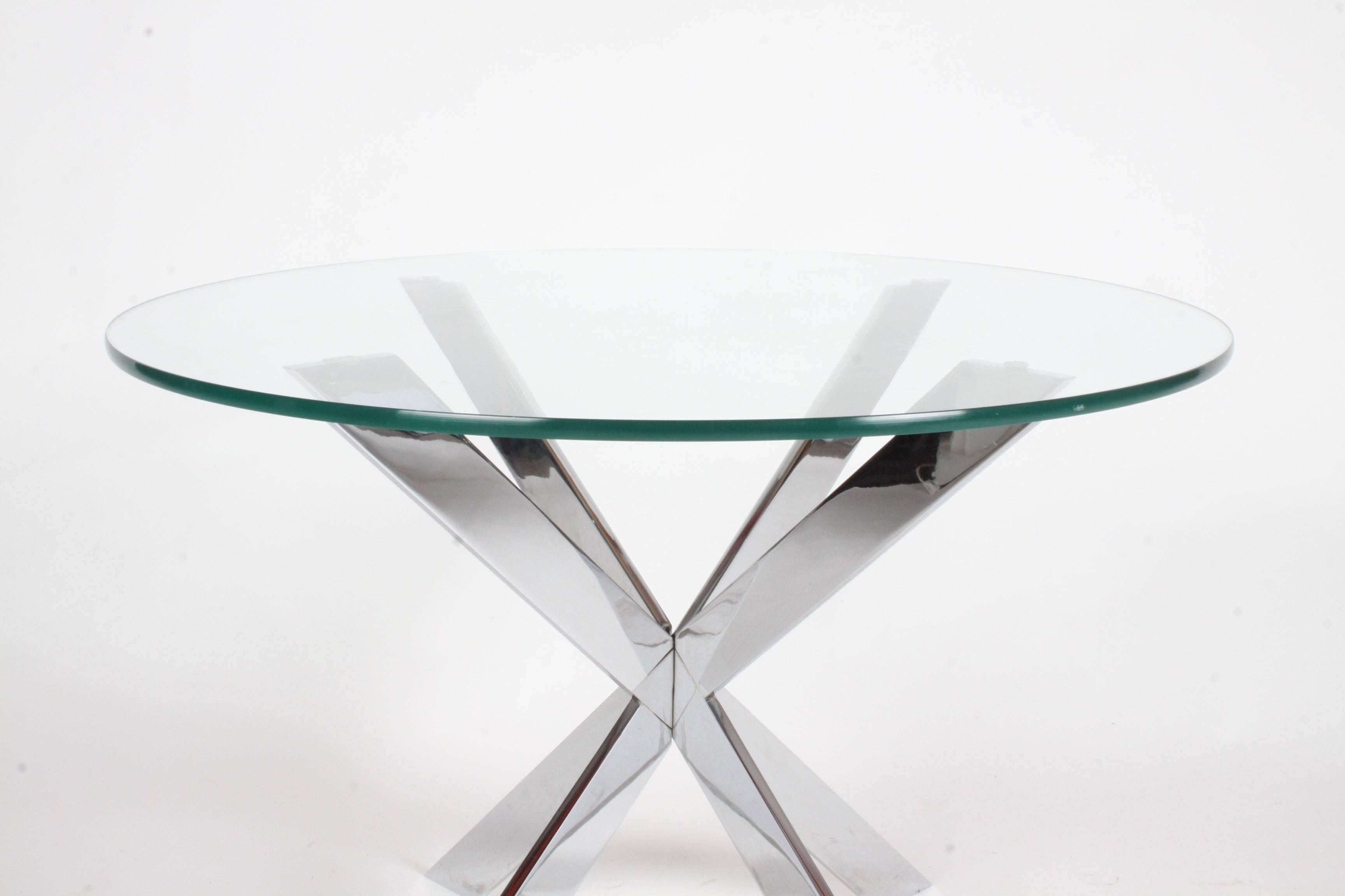 Mid-20th Century Leo Rosen for Pace Collection Modernist Architectural X-Base Side Table For Sale