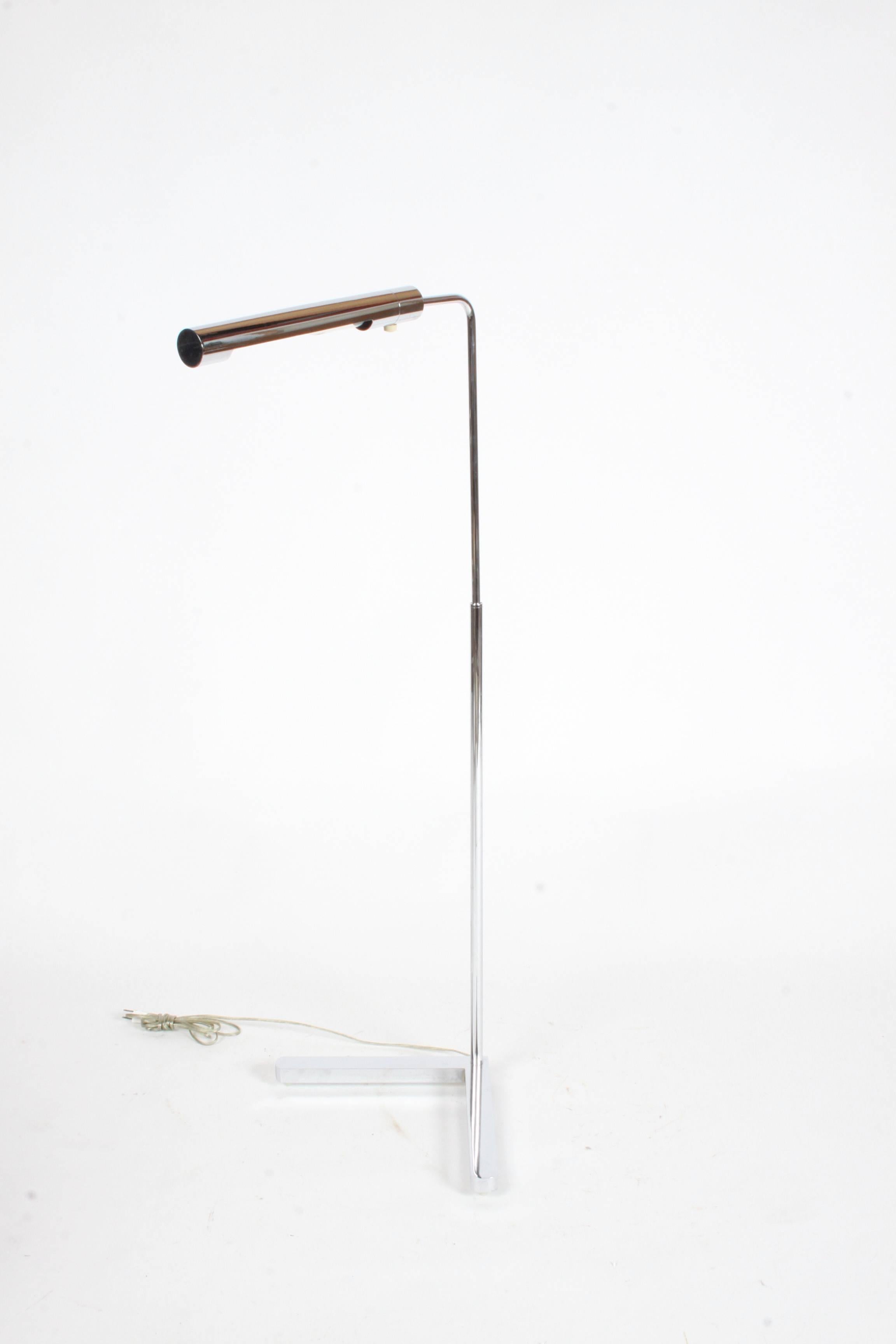 American Casella Adjustable Chrome Floor Reading Lamp