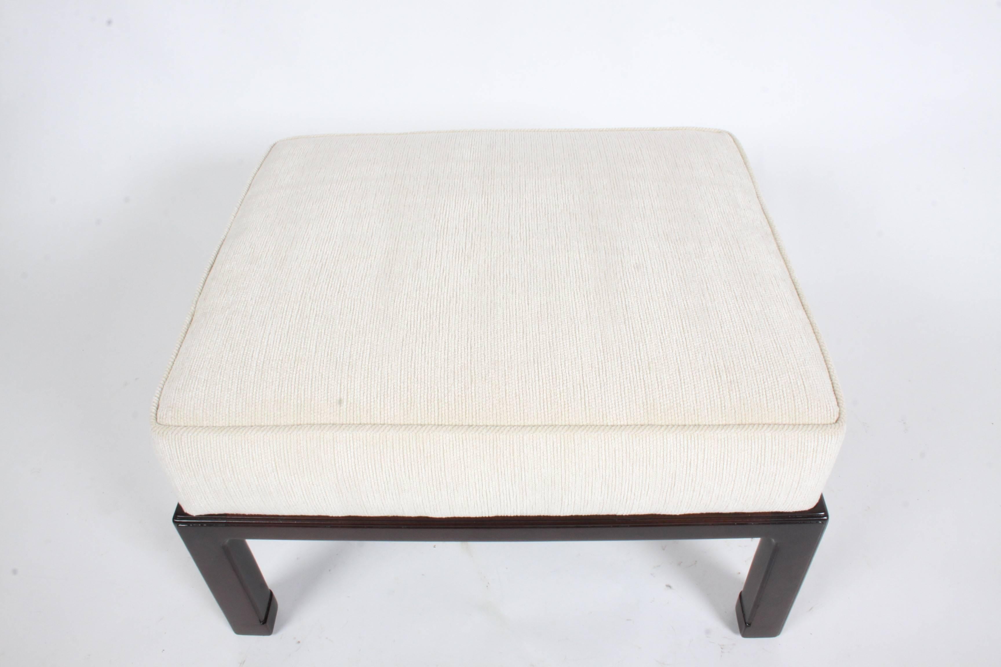 Mahogany Edward Wormley for Dunbar Asian Inspired Ottoman or Stool