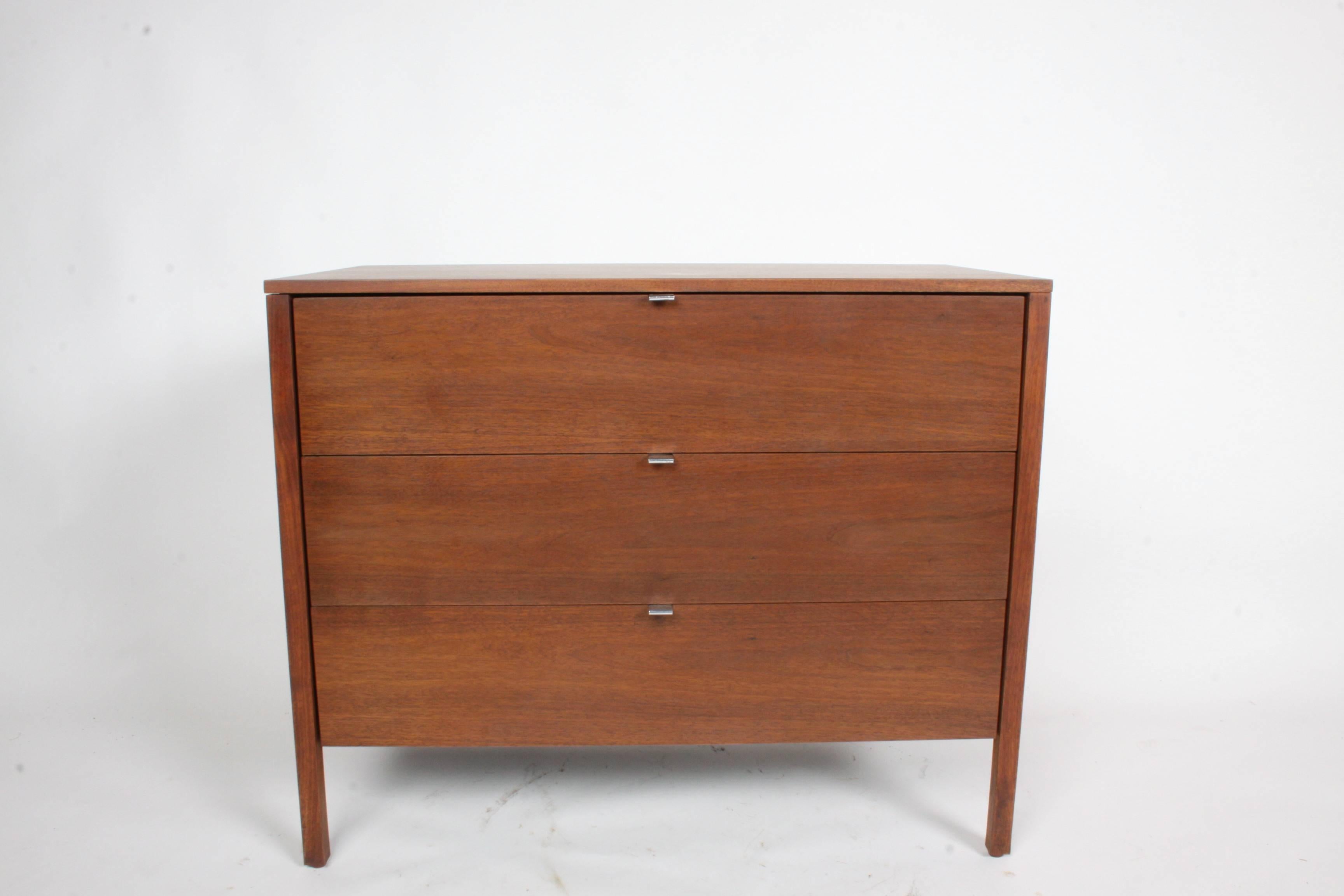 Mid-Century Modern Pair of Early Florence Knoll Chests or Nightstands with Extra Vanity Drawer