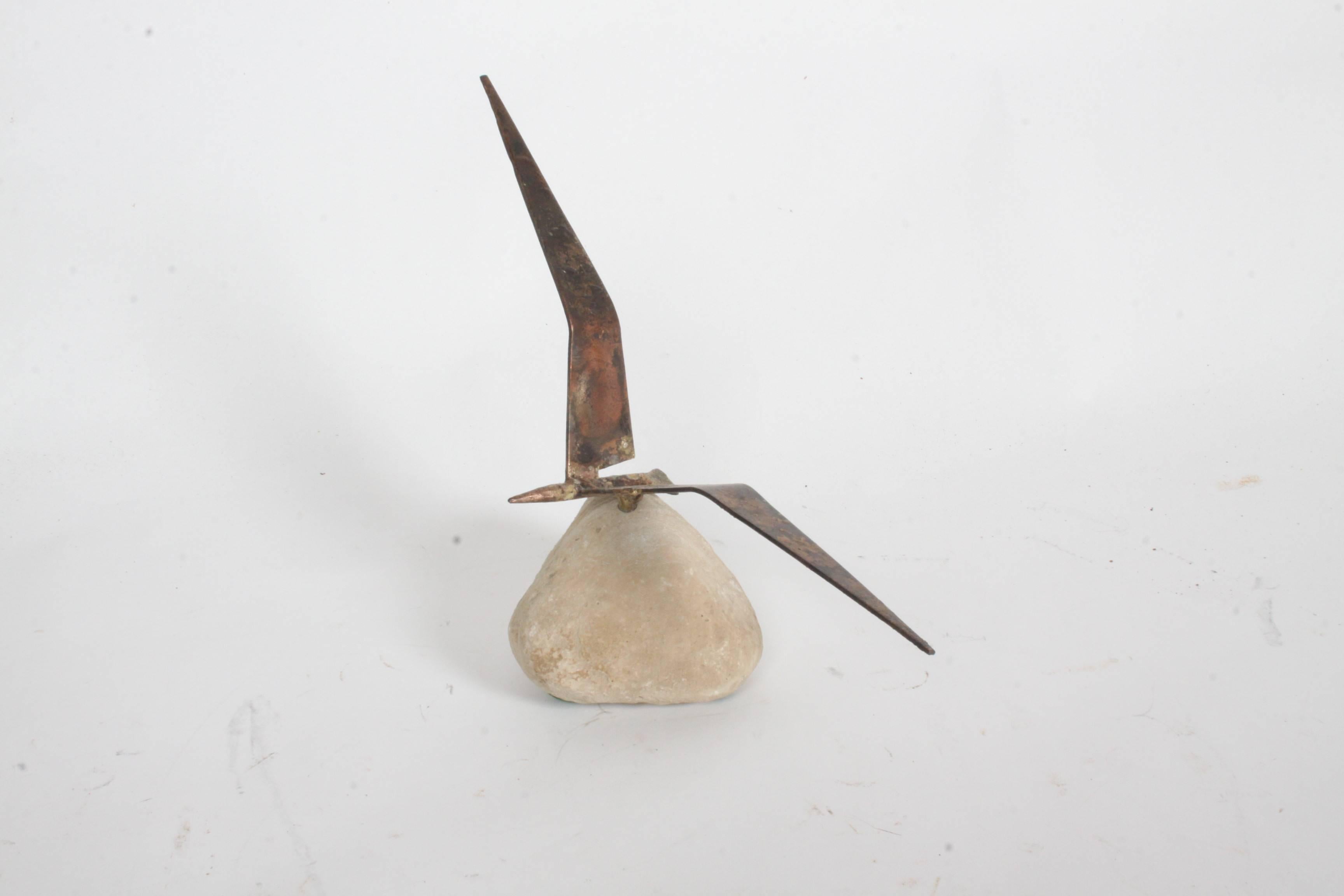 American C. Jere Mid-Century Modern Bird in Flight on Stone, circa 1960s For Sale