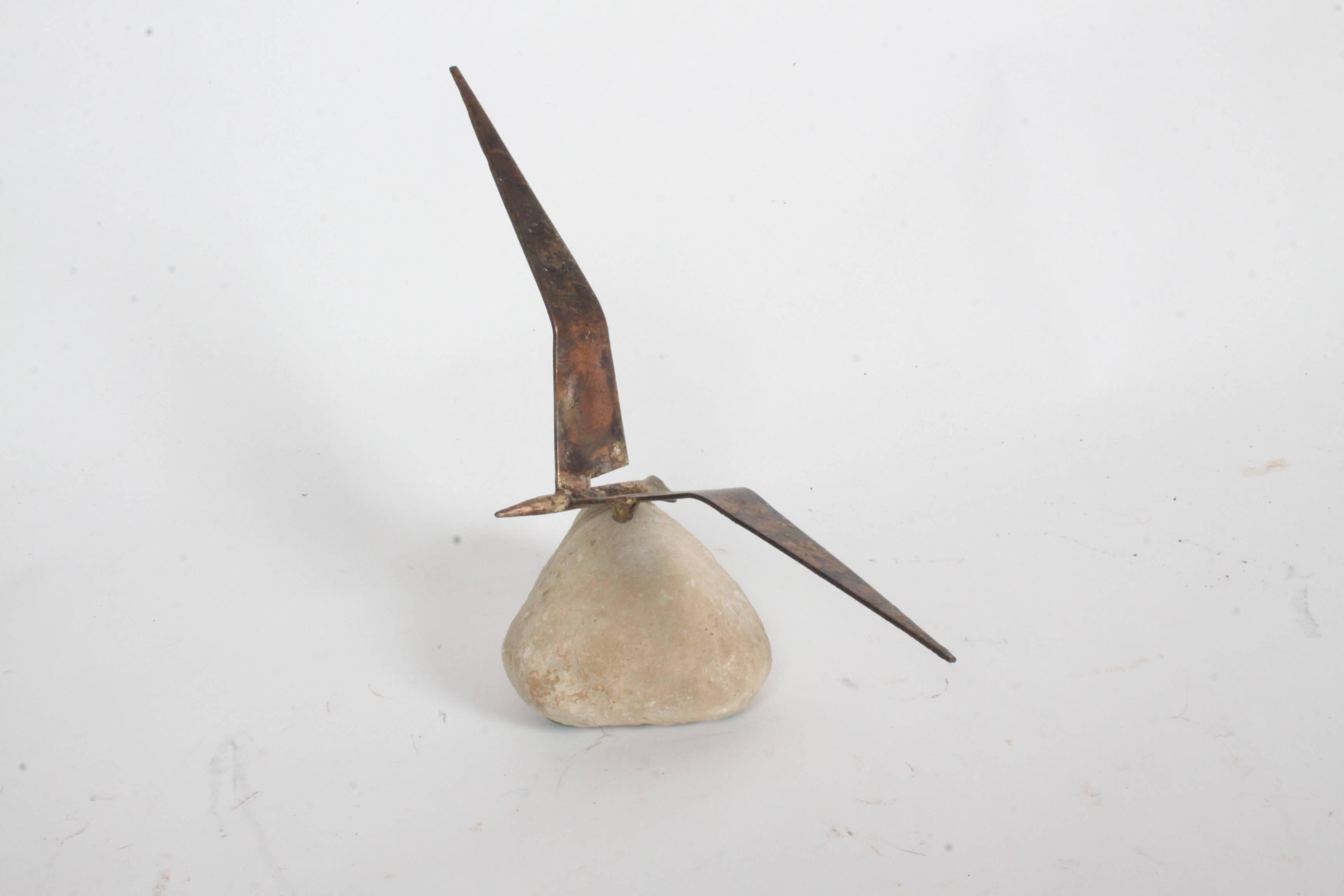 Mid-20th Century C. Jere Mid-Century Modern Bird in Flight on Stone, circa 1960s For Sale