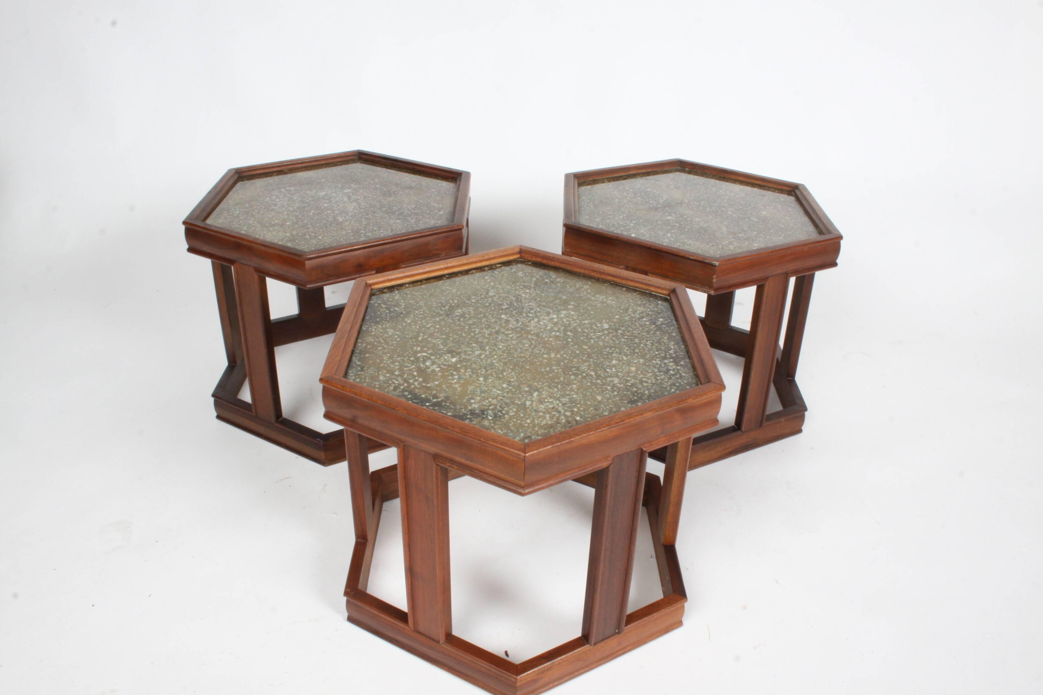 American John Keal for Brown Saltman Hexagonal Nesting, Coffee, Side or End Tables