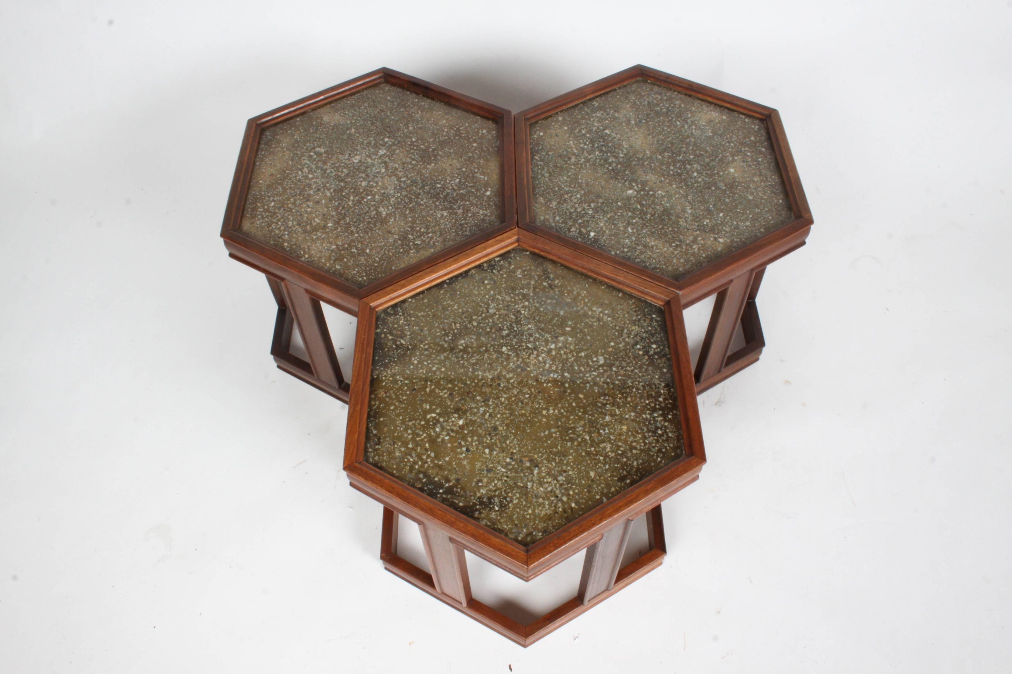 John Keal for Brown Saltman Hexagonal Nesting, Coffee, Side or End Tables 2
