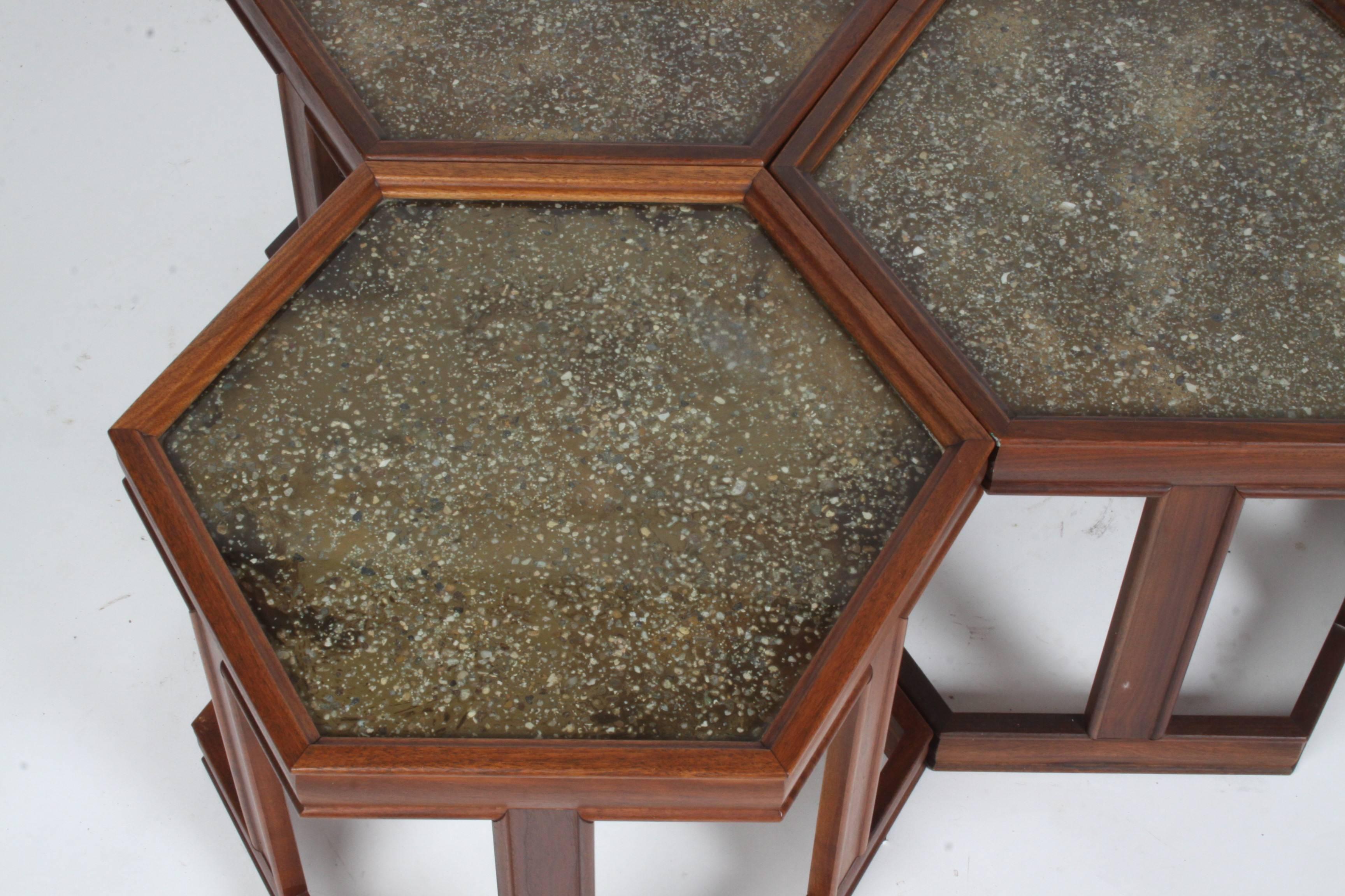 John Keal for Brown Saltman Hexagonal Nesting, Coffee, Side or End Tables 3