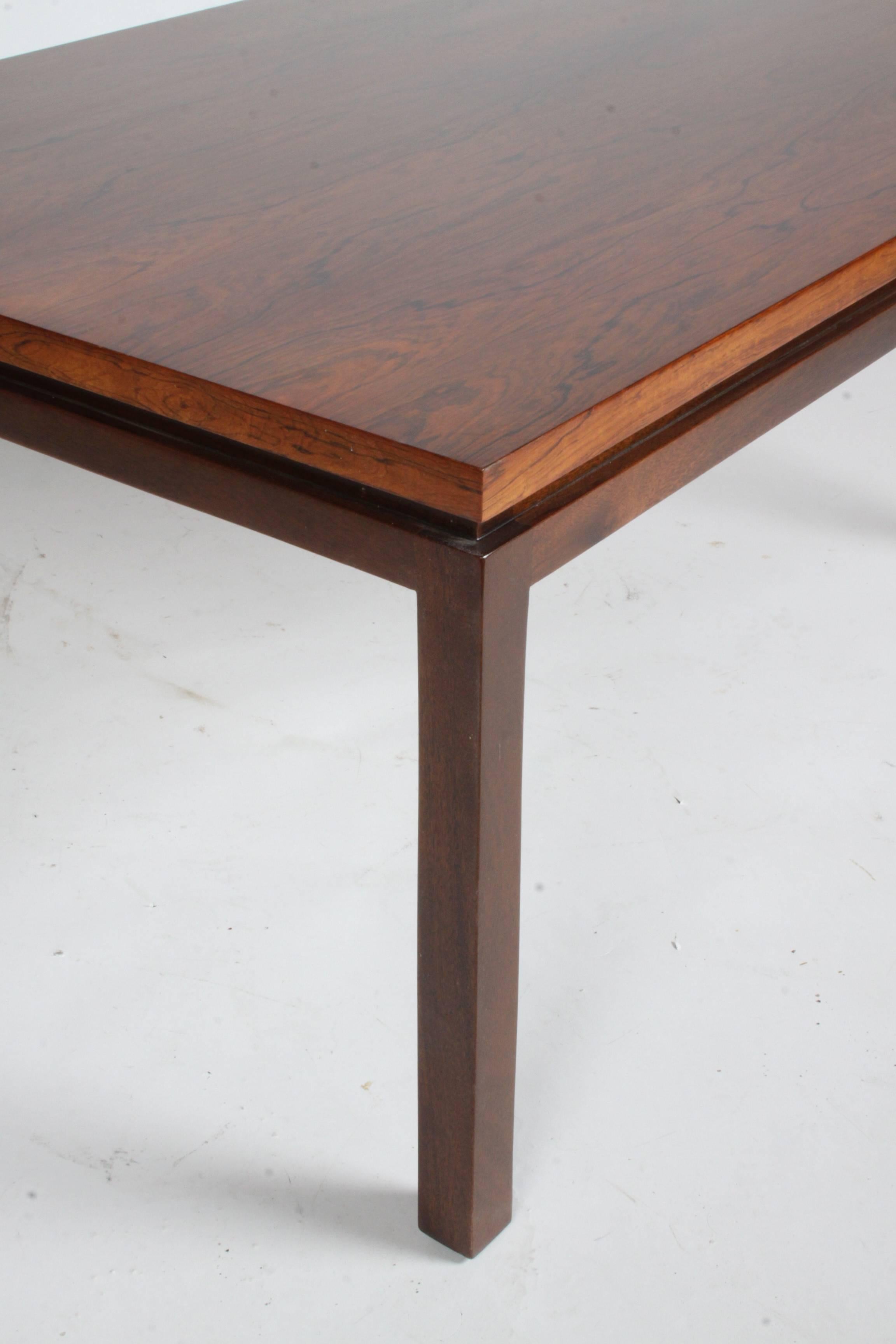 Mid-Century Modern Harvey Probber Rosewood Top & Mahogany Legs Rectangular Parson Coffee Table For Sale