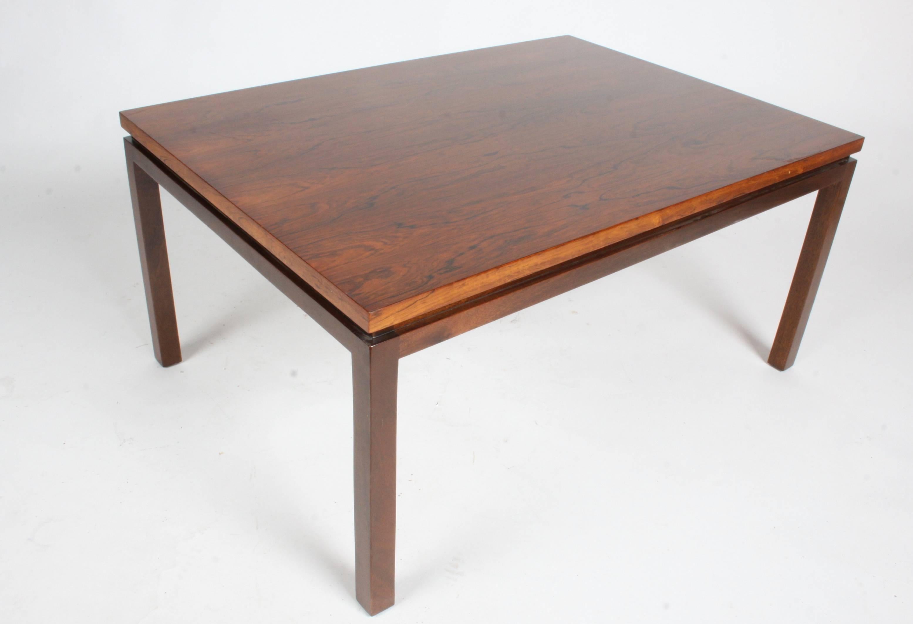 American Harvey Probber Rosewood Top & Mahogany Legs Rectangular Parson Coffee Table For Sale