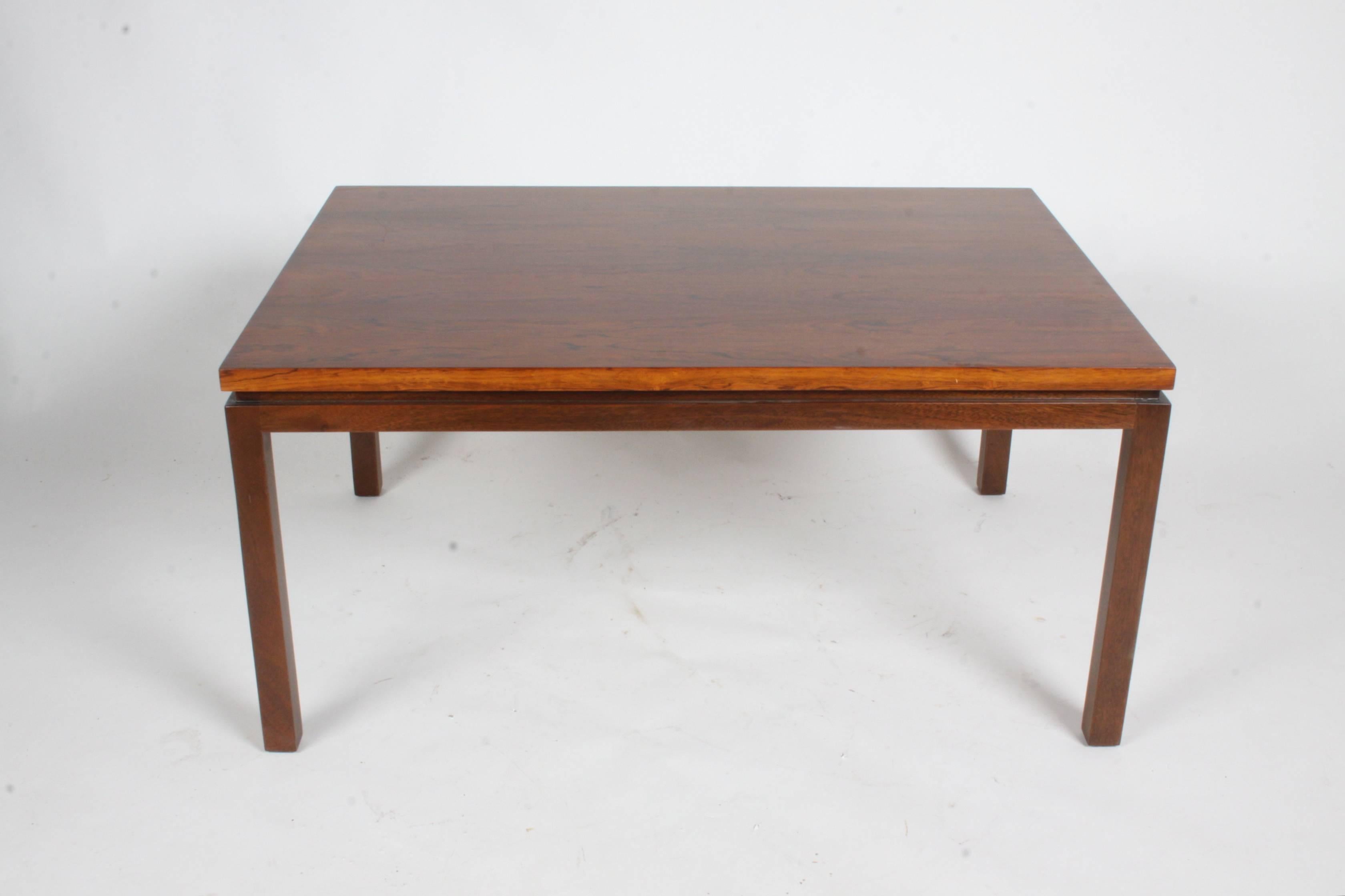 Harvey Probber Rosewood Top & Mahogany Legs Rectangular Parson Coffee Table For Sale 1